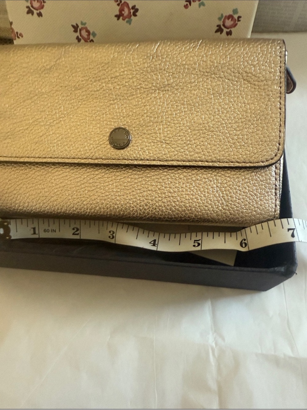 Coach Metallic Leather Triple Small Wristlet - Picture 11 of 12